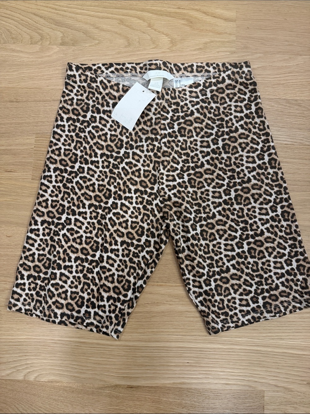 H&M Leopard Print Bike Shorts - Brown, Black & Cream